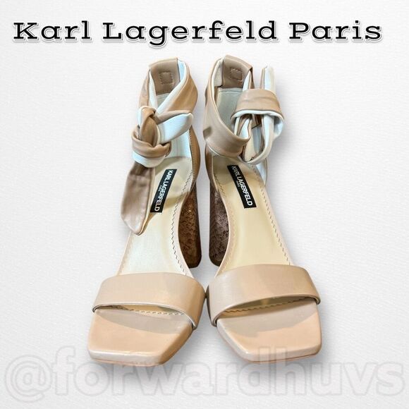 Karl Lagerfeld Paris Mabli Leather 4” High Heel Shoes Size 9 - Picture 4 of 10